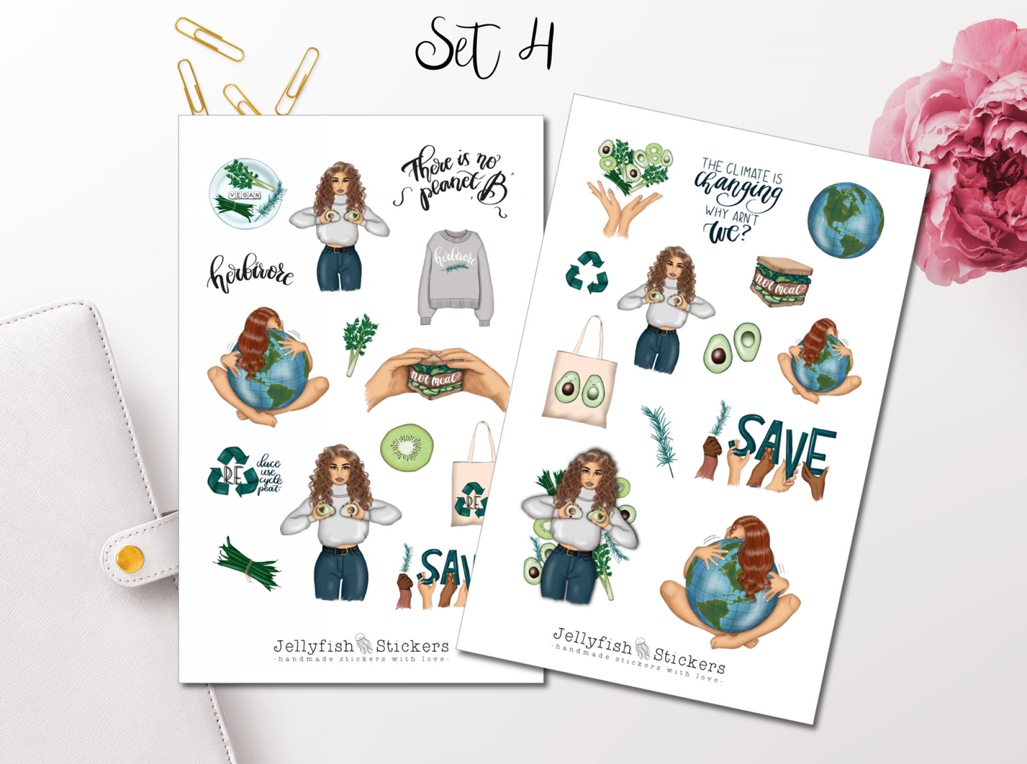 Girl Earth Sticker Set